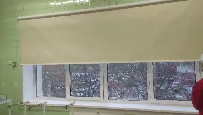Рулонные шторы Классика Benthin L 52 с редуктором, ткань АЛЬФА BLACK-OUT бежевый_2261.